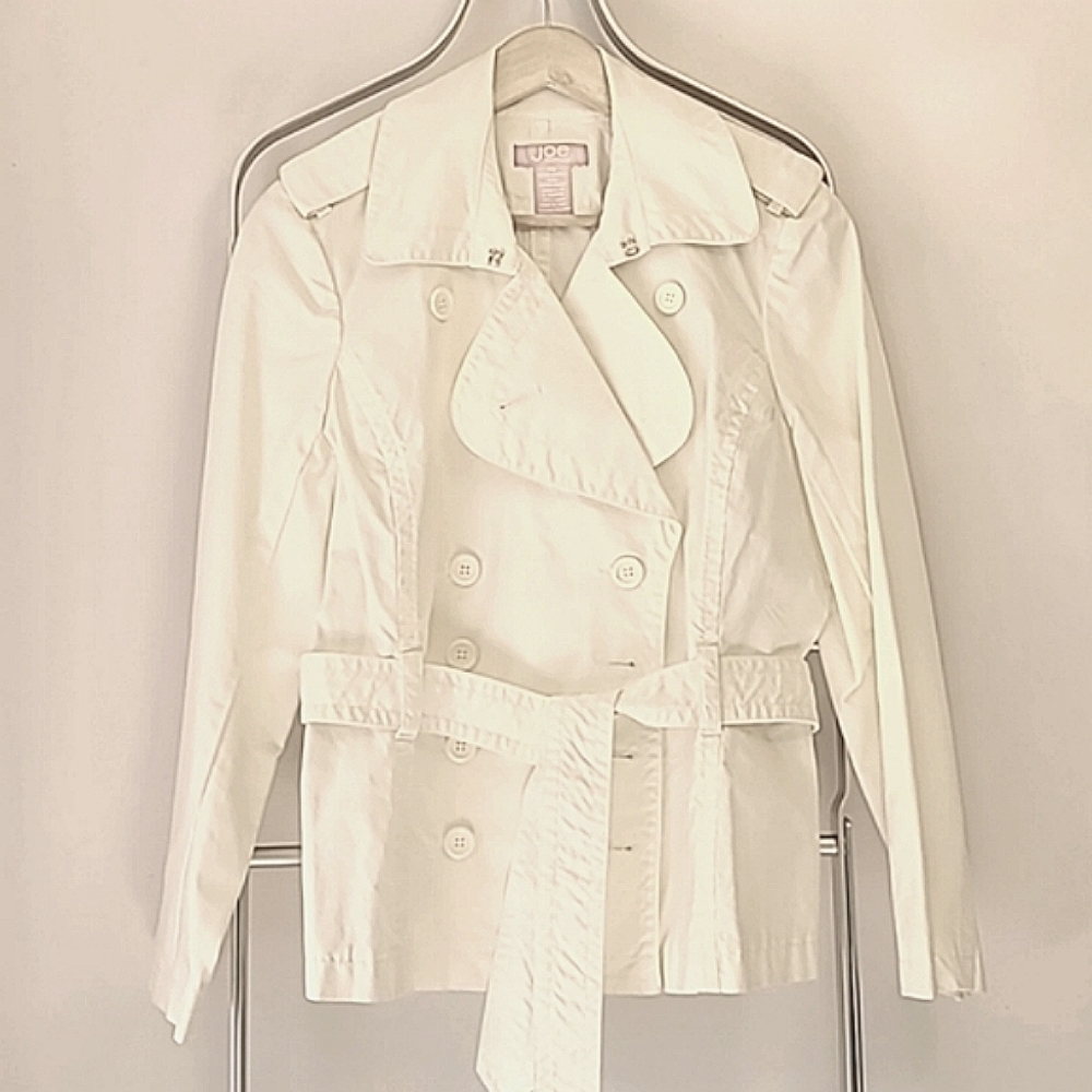 White Cotton Denim Double Breasted Jacket